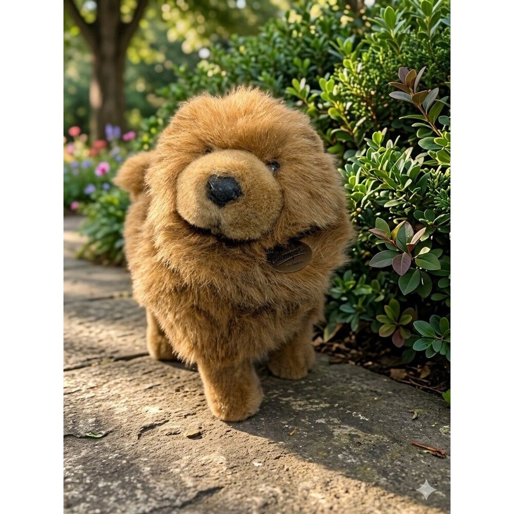 VTG DAKIN 1988 CLASSIQUE BROWN CHOW CHOW PUPPY DOG PLUSH STUFFED REALISTIC